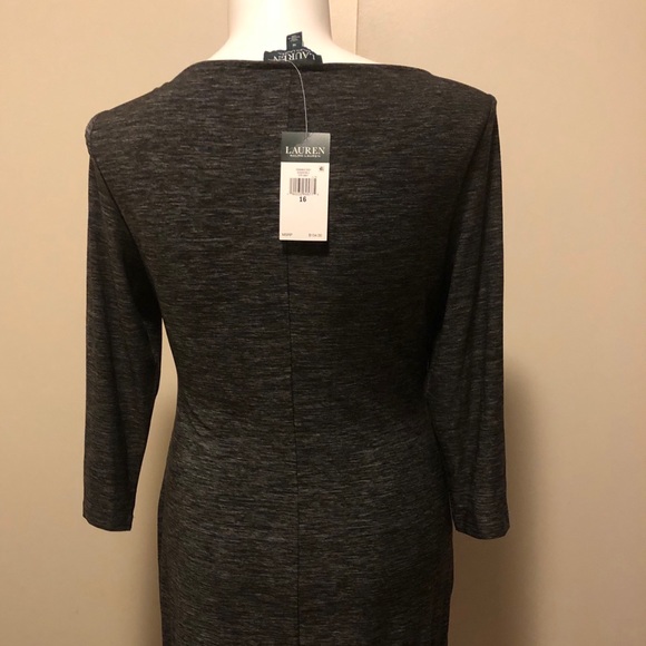 RALPH LAUREN DRESS NWT soft jersey gray dress - Picture 2 of 3